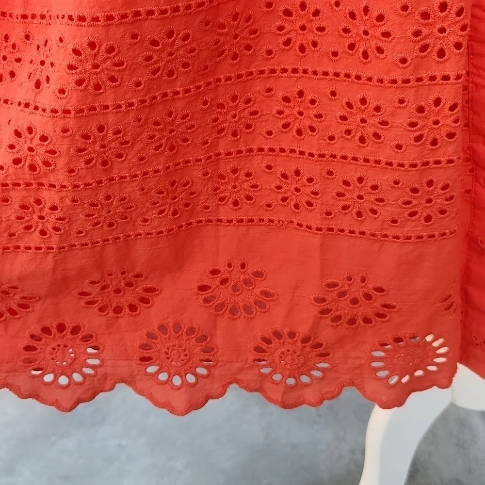 Kate Spade Orange Eyelet Tie Waist Short Dress small